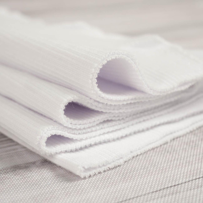 D-01 WHITE - Ribbed knit fabric