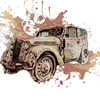 VINTAGE CAR M. 2 - Paneel (75cm x 80cm) Sommersweat
