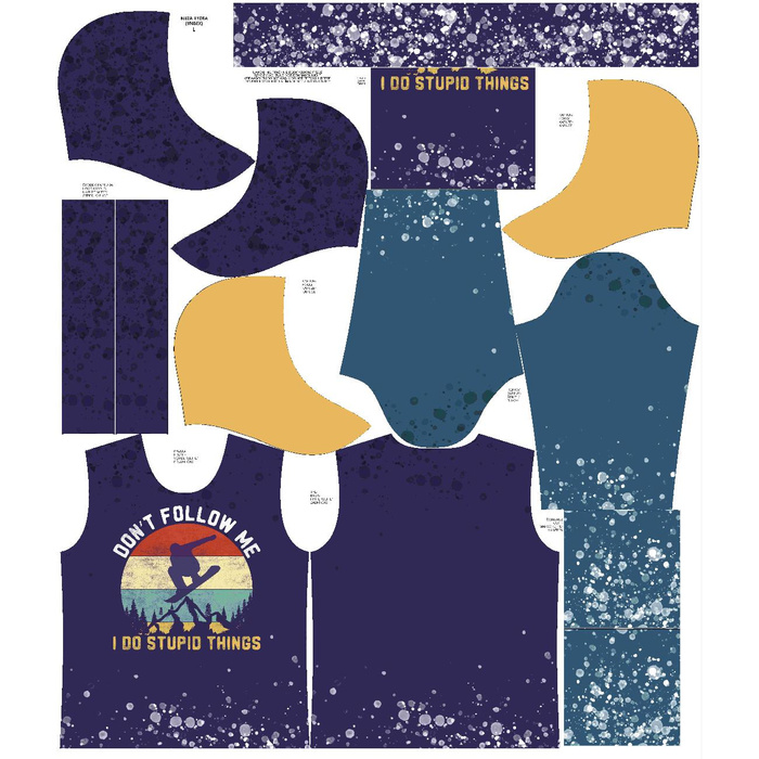 ZGARNIJ ZESTAW DIY NA BLUZĘ roz. L -  DON'T FOLLOW ME I DO STUPID THINGS