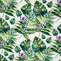 MINI LEAVES AND INSECTS PAT. 4 (TROPICAL NATURE) / white - Viscose jersey