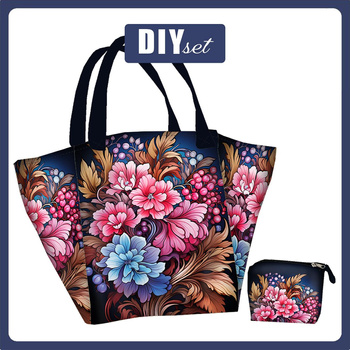 Torba XL z saszetką 2 w 1 - Bouquet of flowers wz.3  - zestaw do uszycia