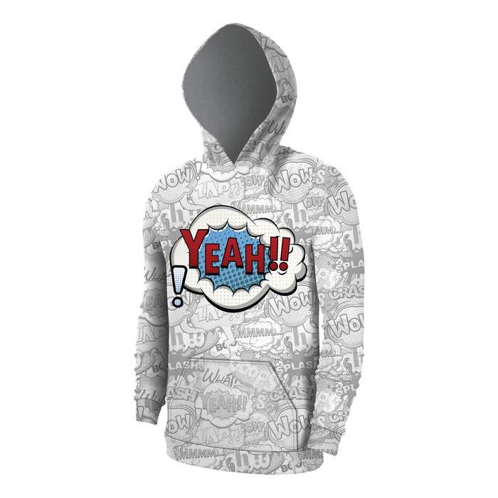 HERREN HOODIE (COLORADO) - COMICS / yeah (blau - rot) - Nähset XXL