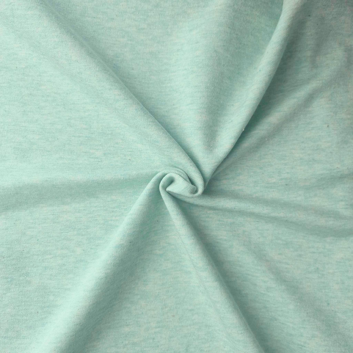 D-033 LIGHT GREEN MELANGE - looped knitwear with elastan 