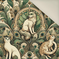 ART NOUVEAU CATS & FLOWERS WZ. 1 - Panama Natural 220g