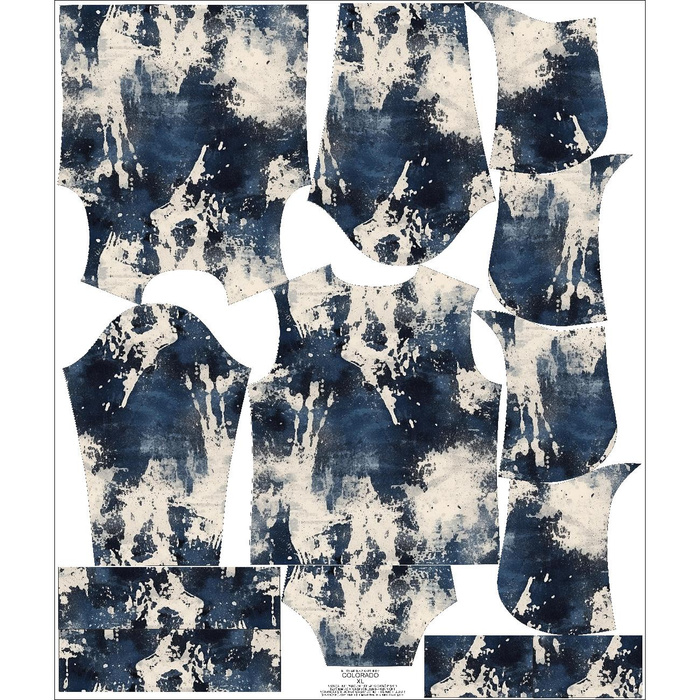 MĘSKA BLUZA Z KAPTUREM (COLORADO) - NAVY GRUNGE wz. 1 - zestaw do uszycia XXXL