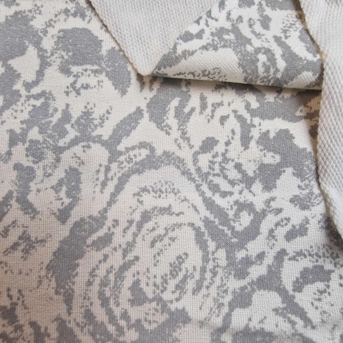 ROSE / GRAY - viscose knit fabric