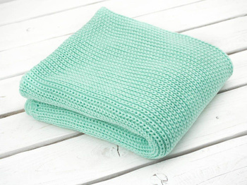 BLANKET / mint M - knitted panel