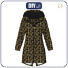 WOMEN'S PARKA (ANNA) - LEAVES pat. 2 (gold) / black - softshell XL