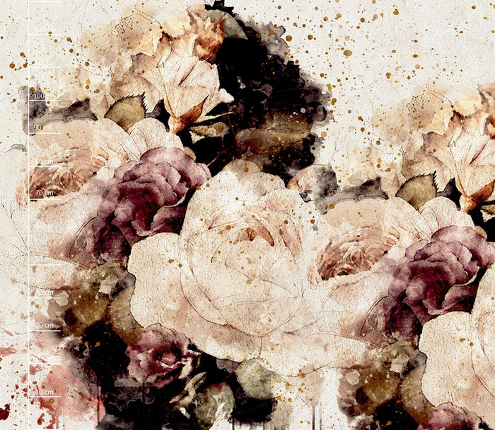 WATERCOLOR FLOWERS wz. 4 - panel sukienkowy TE210