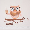 OWL WITH COFFEE / beige - panel looped knit