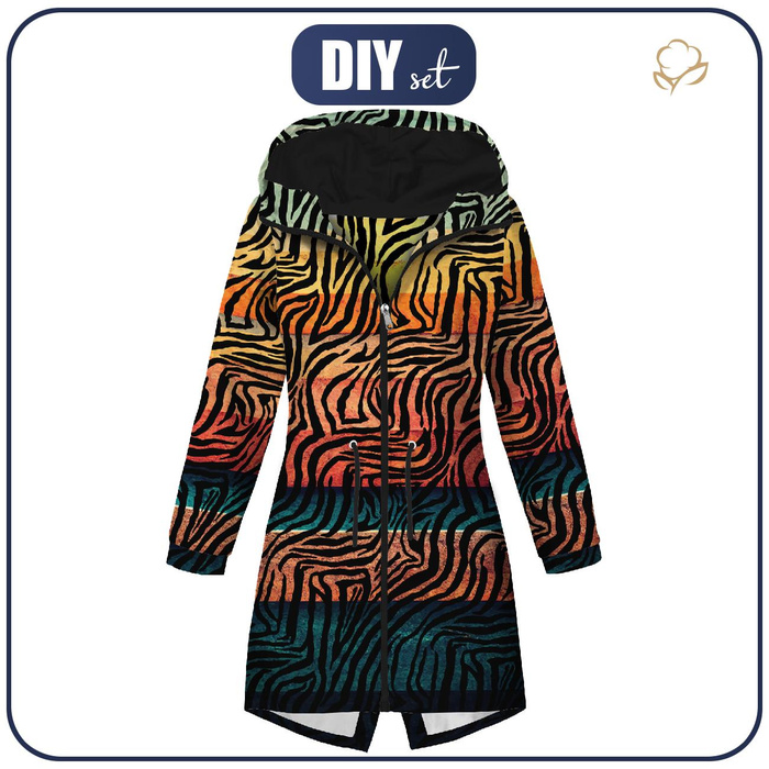DAMENPARKA (ANNA) - ZEBRA / streifen - Nähset M