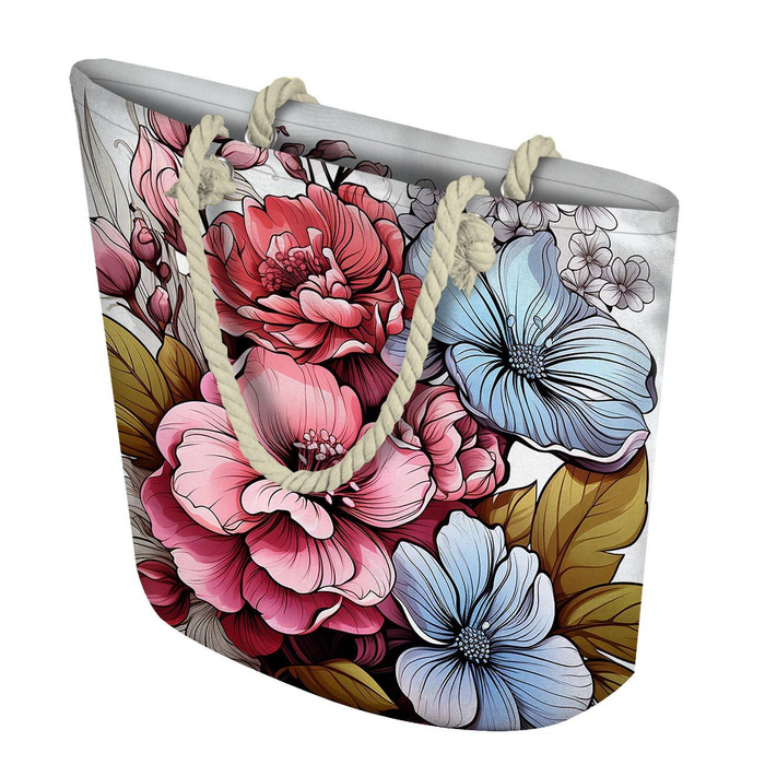 BOUQUET OF FLOWERS WZ.8 - panel (60cm x 50cm) dzianina drapana z elastanem ITY