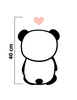 PANDA / PALE PINK size "M" 50x60 cm - white (back) - SINGLE JERSEY PANEL 