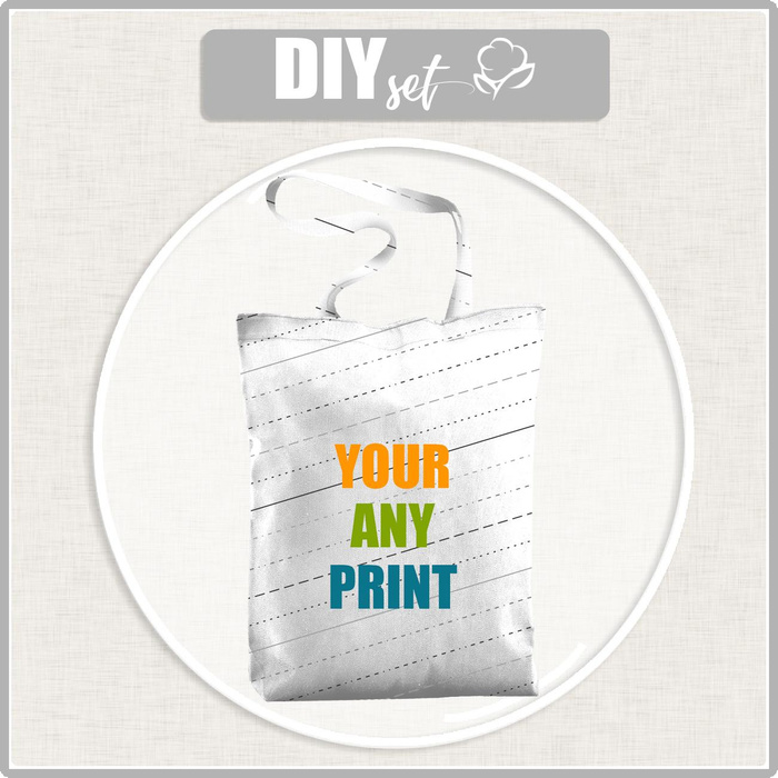 SHOPPER BAG - WITH CUSTOM PRINT - Cotton woven fabric - sewing set