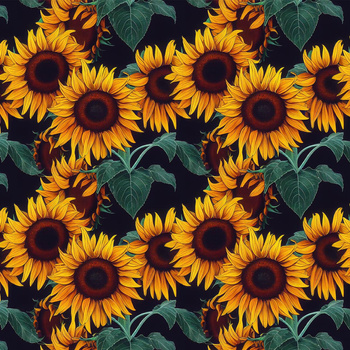 PAINTED SUNFLOWERS pat. 1 - light brushed knitwear