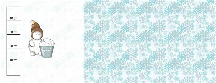 SCHNEEMANN (WINTER IN DER STADT) - panoramisches Paneel (60cm x 155cm)