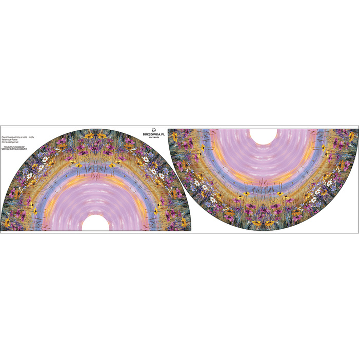 Klein Tellerrock-Panel - Viskose Jersey - SUNSET FLOWERS