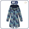 WOMEN'S PARKA (ANNA) - BLUE LEAVES (VINTAGE) - softshell XXL