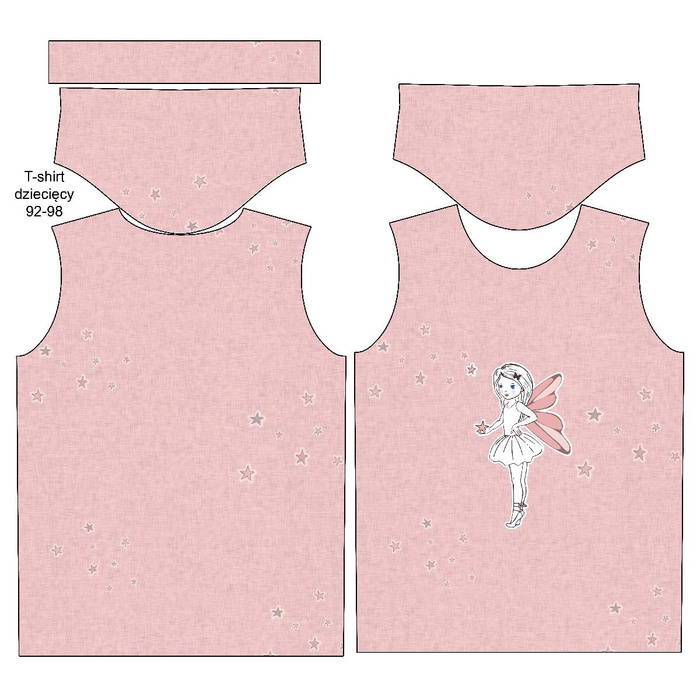 KID’S T-SHIRT - FAIRY / acid (pink) - single jersey (104/110)