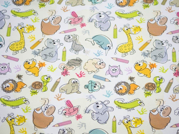 CRAYONS AND ANIMALS - Viscose jersey WE210
