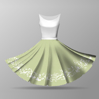 Duży panel na spódnicę z koła - jersey wiskozowy - GINGHAM LACE