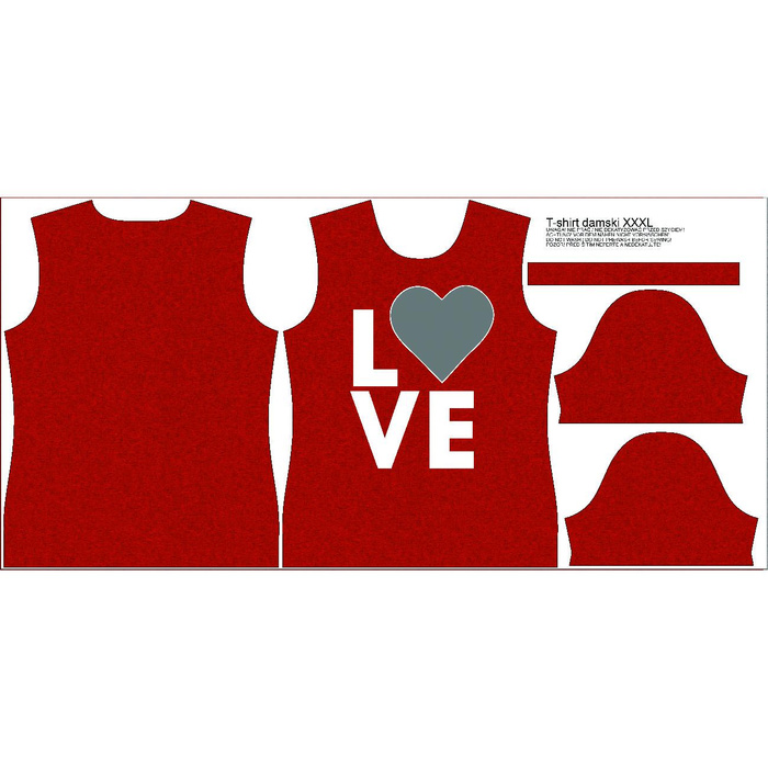 DAMEN T-SHIRT - LOVE  - MIT IHREM EIGENEN FOTO  - Nähset 