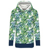 LANGES DAMEN HOODIE (MEGI) - MINI BLÄTTER UND INSEKTEN MS.6 (TROPISCHE NATUR) / weiß - Sommersweat - L