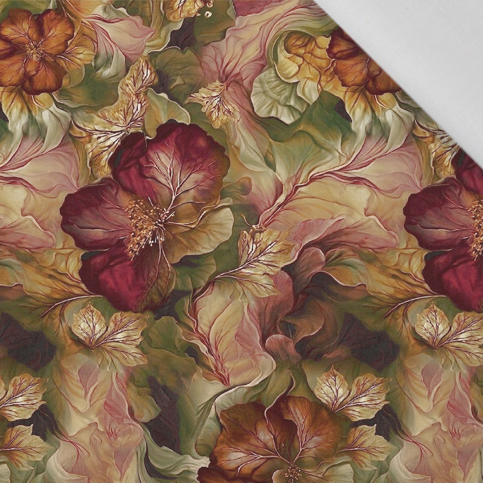 AUTUMN FLOWERS WZ. 23 - viscose woven fabric