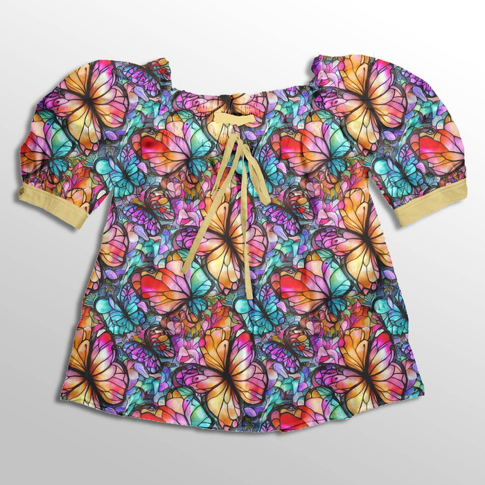 BUTTERFLIES / STAINED GLASS - Waterproof woven fabric