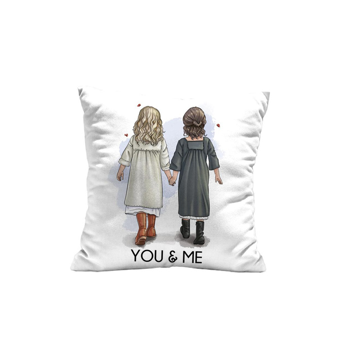 PODUSZKA 45X45 - YOU & ME / girls - Panama 220g - zestaw do uszycia