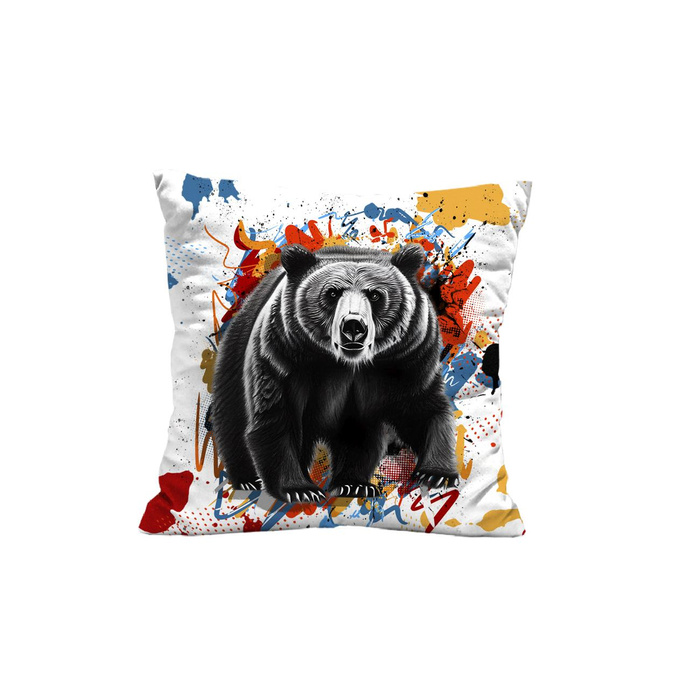 POLŠTÁŘ 45x45 - BEAR / SPECKS - přední + zadní strana