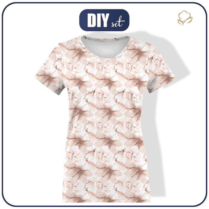 T-SHIRT DAMSKI - RETRO FLOWERS wz. 1 - single jersey L