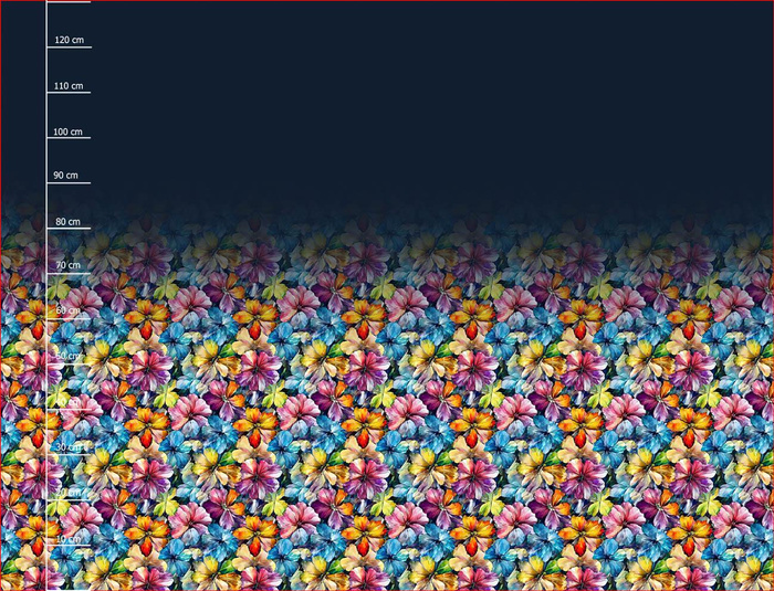 WATER-COLOR FLOWERS pat. 8 - dress panel crepe