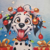 Christmas animal wz. 4 - panel (60cm x 50cm) Wintersweat angeraut mit Elastan ITY