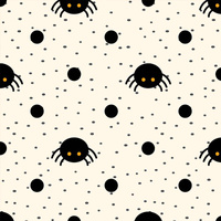 HALLOWEEN SPIDERS / ecru - looped knit SP250