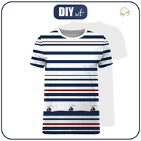 PÁNSKÉ TRIČKO - LODĚ / pruhy (marine) - single jersey