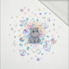 CUTE HIPPO - panel (60cm x 50cm) dzianina pętelkowa