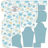 BLUZA DAMSKA (POLA) CLASSIC Z KAPTUREM - NIEBIESKIE ŚNIEŻYNKI -  dzianina pętelkowa  XL