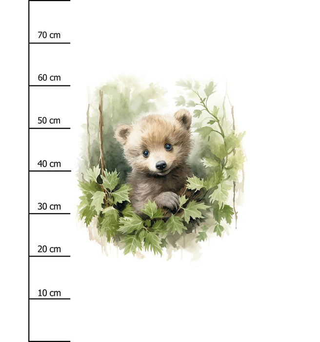 WATERCOLOR LITTLE BEAR - panel (75cm x 80cm) tkanina bawełniana