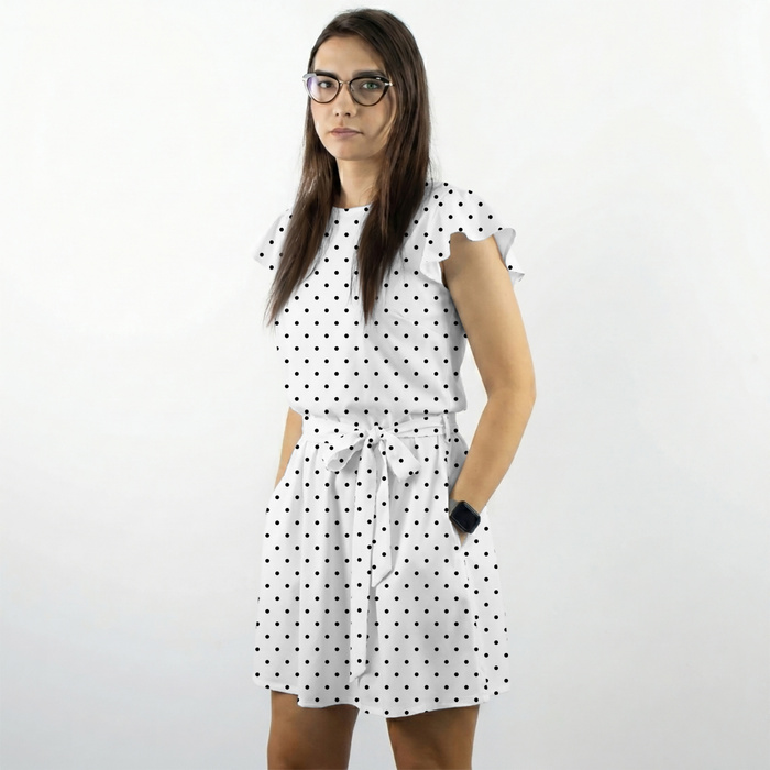 ŠATY "EMMA" - POLKA DOTS WZ. 2 - Jersey viskózový s elastanem XL