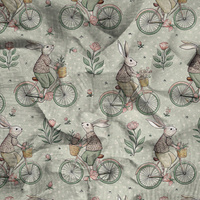 HAPPY BUNNY WZ. 2 - Cotton muslin