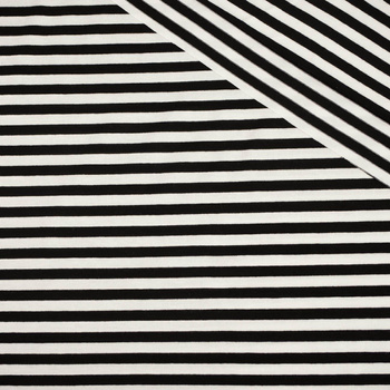 STRIPES WHITE / BLACK 0,7cm x 0,7cm - Viscose jersey