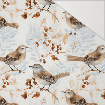 PASTEL BIRDS WZ. 1 - Hydrofobowa dzianina drapana