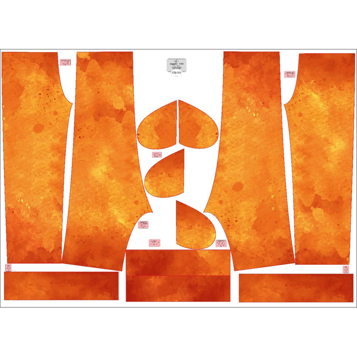 JOGGERY DZIECIĘCE (ROBIN) - ORANGE - zestaw do uszycia (98/104)