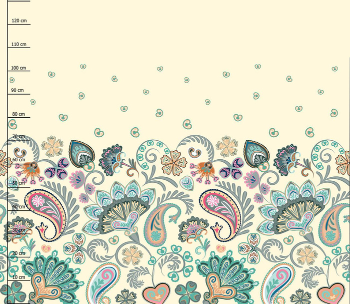 FLOWERS (pattern no. 1) / ecru - dress panel WE210