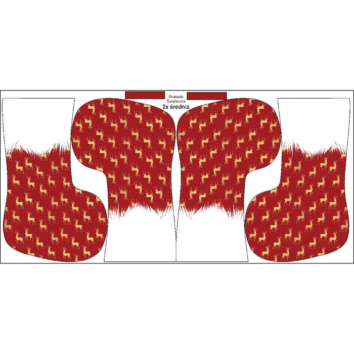 Weihnachtssocken Set - GOLDENE RENTIERE / rot