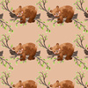 SLEEPING BEARS (BEARS AND BUTTERFLIES) - Waterproof woven fabric