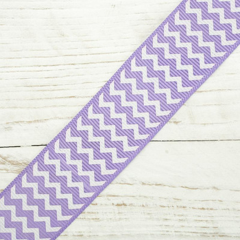 Grosgrain with zigzag 25mm - heather