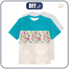 KID’S T-SHIRT - KINGFISHERS (KINGFISHERS IN THE MEADOW) / STRIPES - single jersey