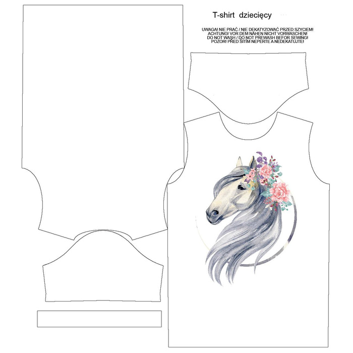 KINDER T-SHIRT  - PFERD m. 2 - Single Jersey